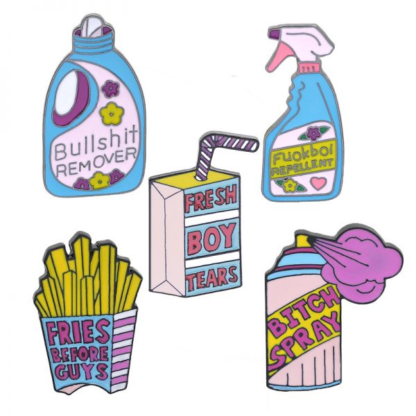 Creative laundry detergent bottle detergent oil pin French fries enamel pin