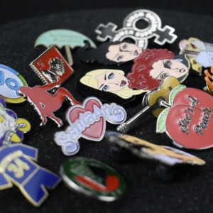 Soft enamel Custom Carton Girl Round  Badges